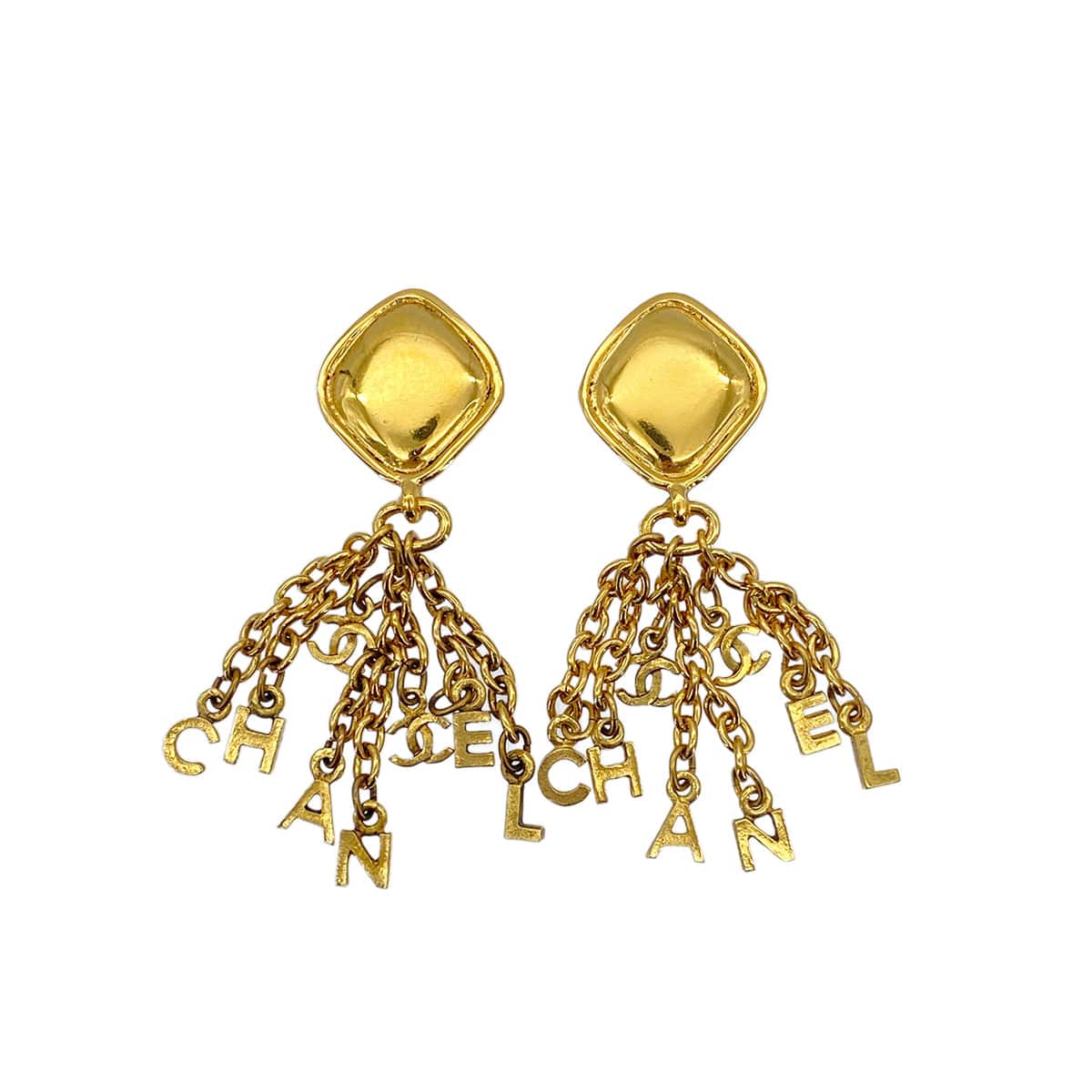 CHANEL VINTAGE EARRINGS LOGO SWING ACCESSORY 90270758