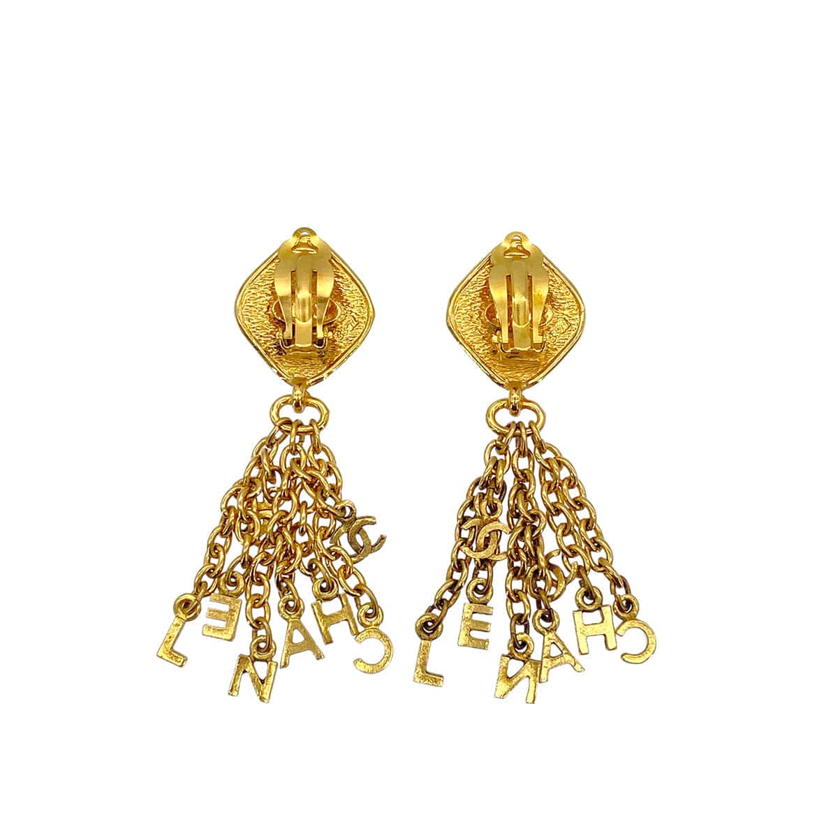 CHANEL VINTAGE EARRINGS LOGO SWING ACCESSORY 90270758