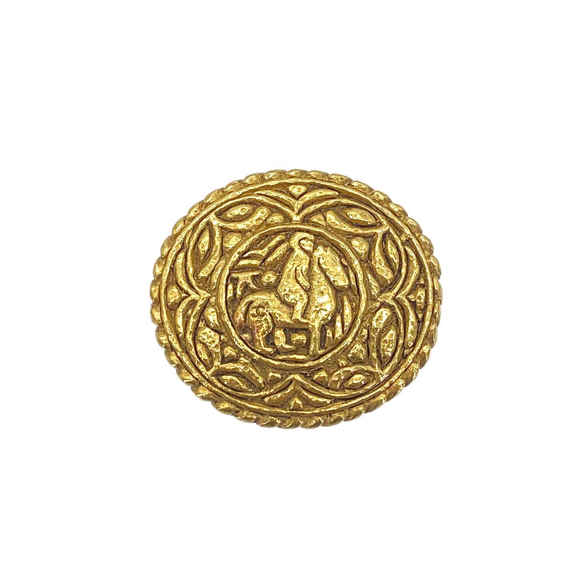 CHANEL VINTAGE BROOCH HORSEBACK RIDING OVAL ACCESSORY 90270774