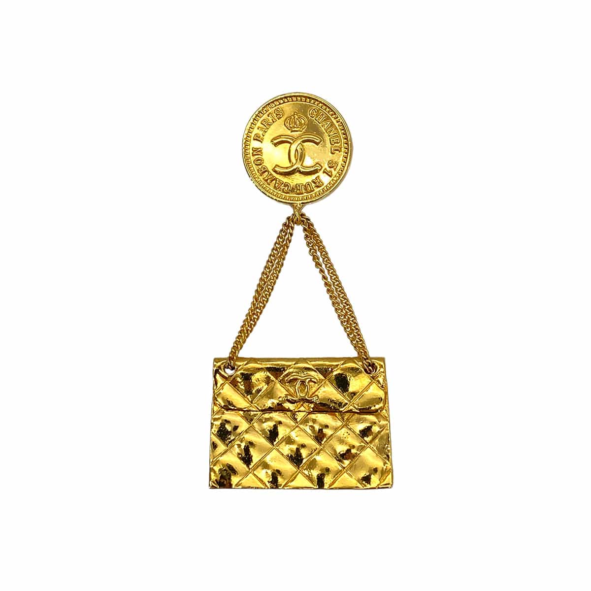CHANEL VINTAGE MATELASSE COCOMARK BROOCH ACCESSORY 90270810