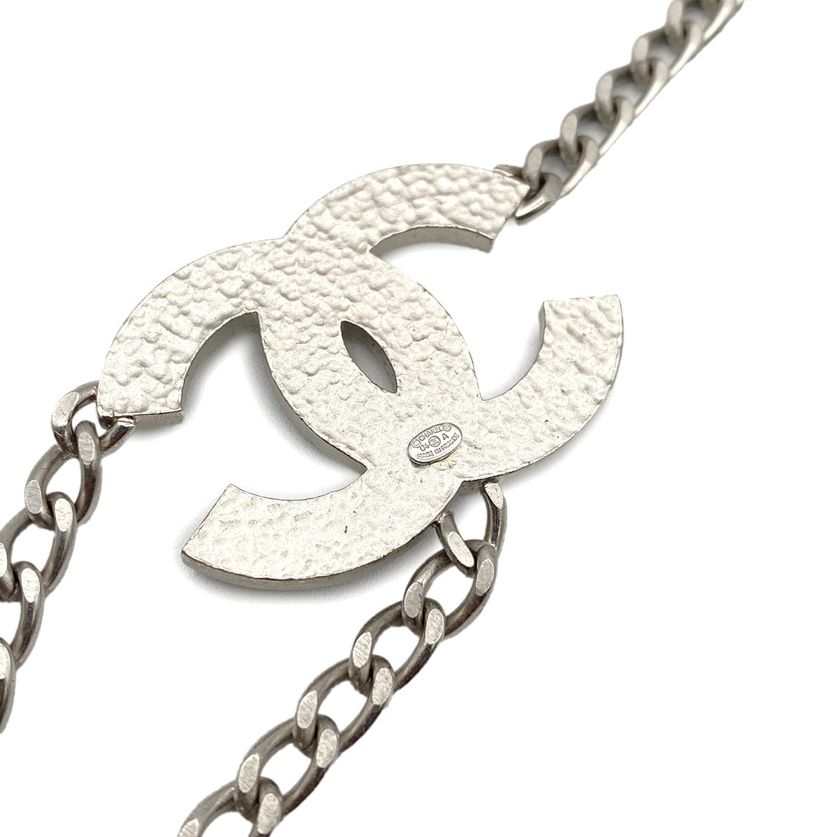 CHANEL CHAIN BELT COCOMARK HEART RHINESTONE SILVER ACCESSORY 04A 90271289