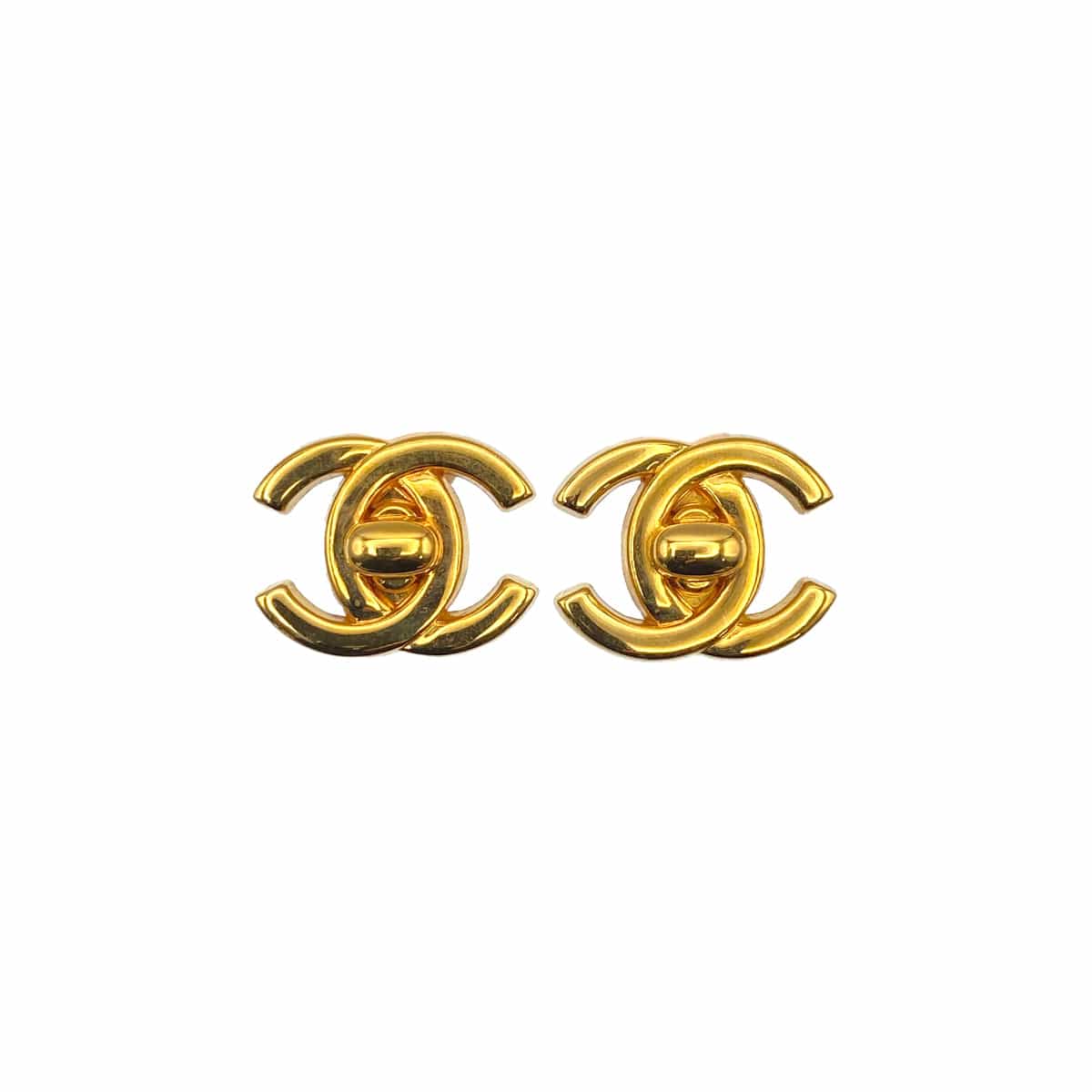 CHANEL VINTAGE EARRINGS TURN LOCK ACCESSORY 97P 90271291