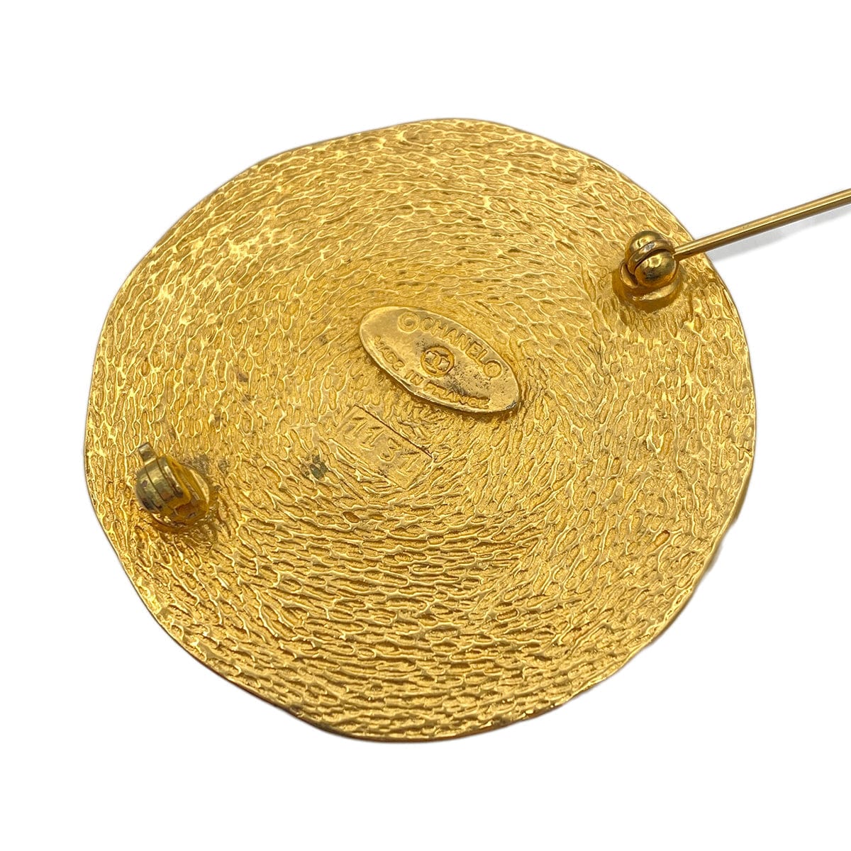 CHANEL VINTAGE CAMBON BROOCH GOLD ROUND ACCESSORY 90271303