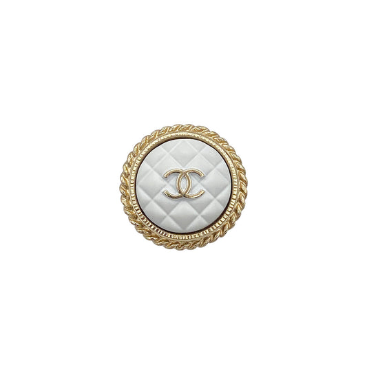 CHANEL BROOCH COCOMARK MATELASSE WHITE ACCESSORY A19C 90271780