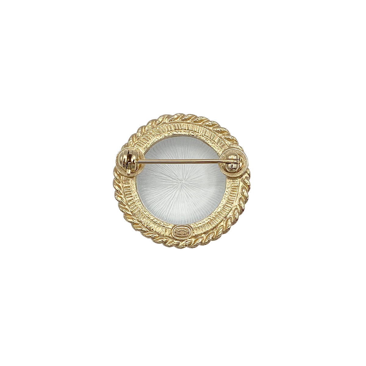 CHANEL BROOCH COCOMARK MATELASSE WHITE ACCESSORY A19C 90271780