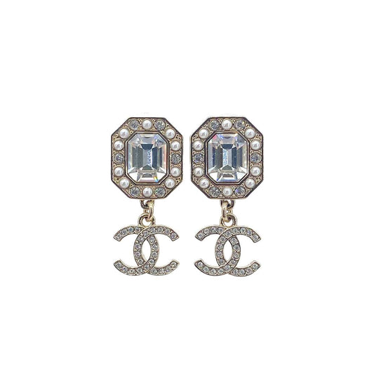 CHANEL EARRINGS COCOMARK RHINESTONE ACCESSORY L23B 90271784