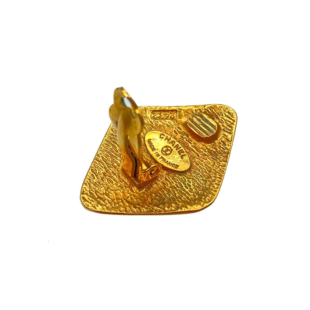 CHANEL VINTAGE EARRINGS COCOMARK DIAMOND GOLD ACCESSORY 90271872