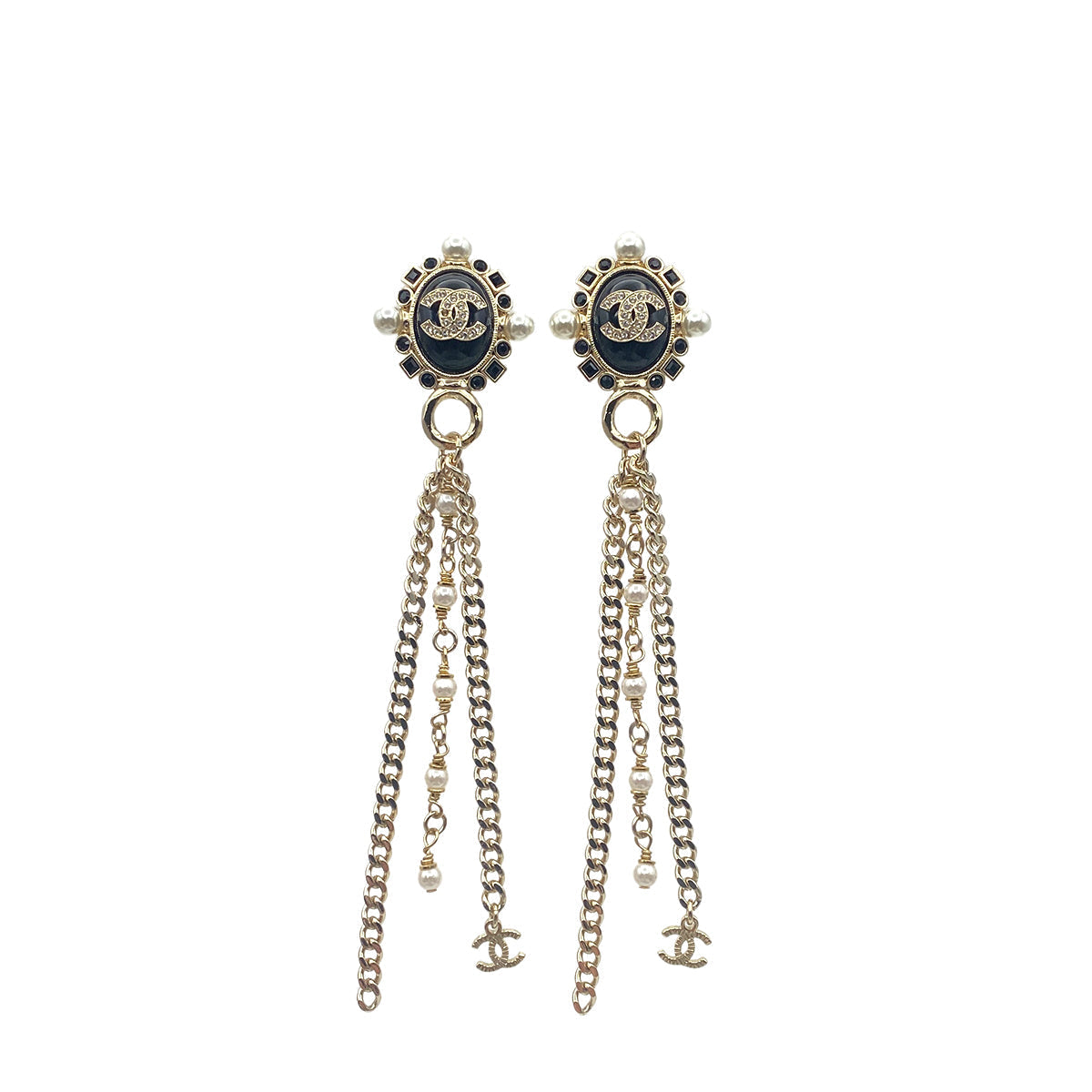 CHANEL EARRINGS RHINESTONE FAKEPEARL COCOMARK ACCESSORY B22P 90271926