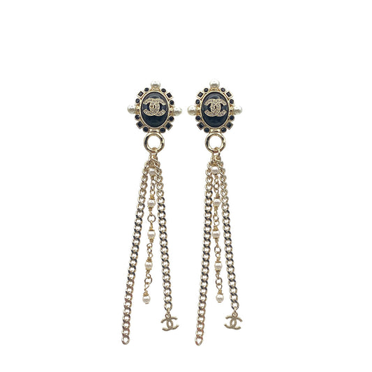 CHANEL EARRINGS RHINESTONE FAKEPEARL COCOMARK ACCESSORY B22P 90271926