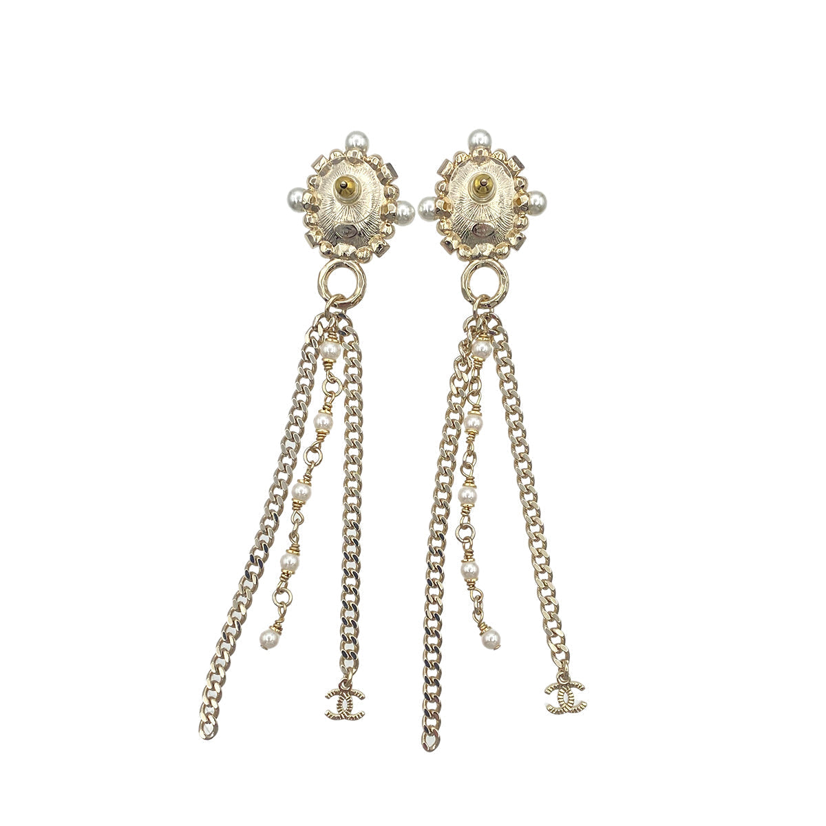 CHANEL EARRINGS RHINESTONE FAKEPEARL COCOMARK ACCESSORY B22P 90271926