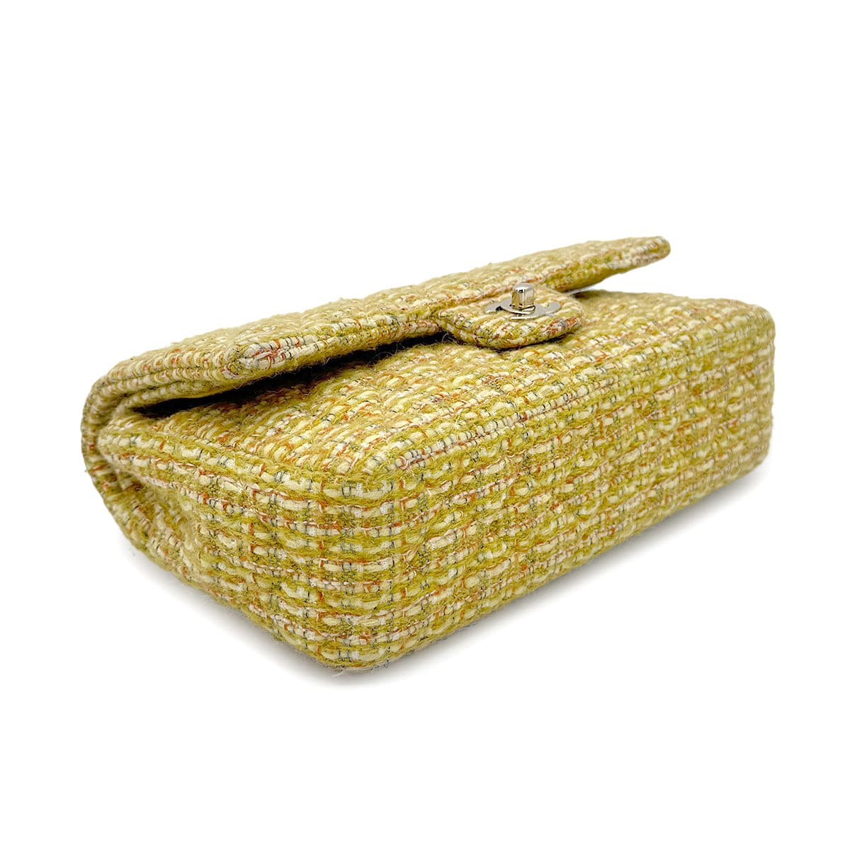 CHANEL CHAIN SHOULDER BAG YELLOW GREEN TWEED 90271986