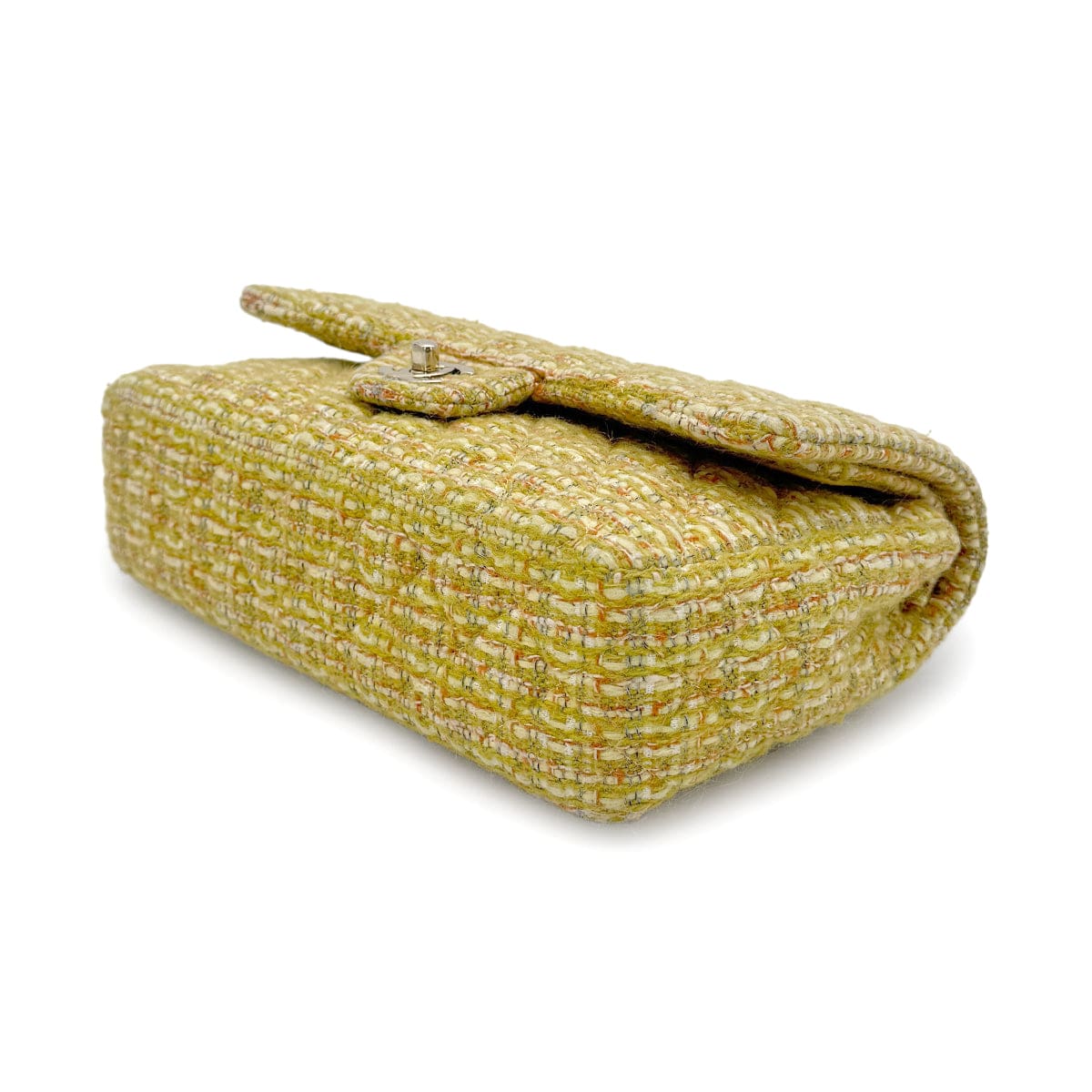 CHANEL CHAIN SHOULDER BAG YELLOW GREEN TWEED 90271986