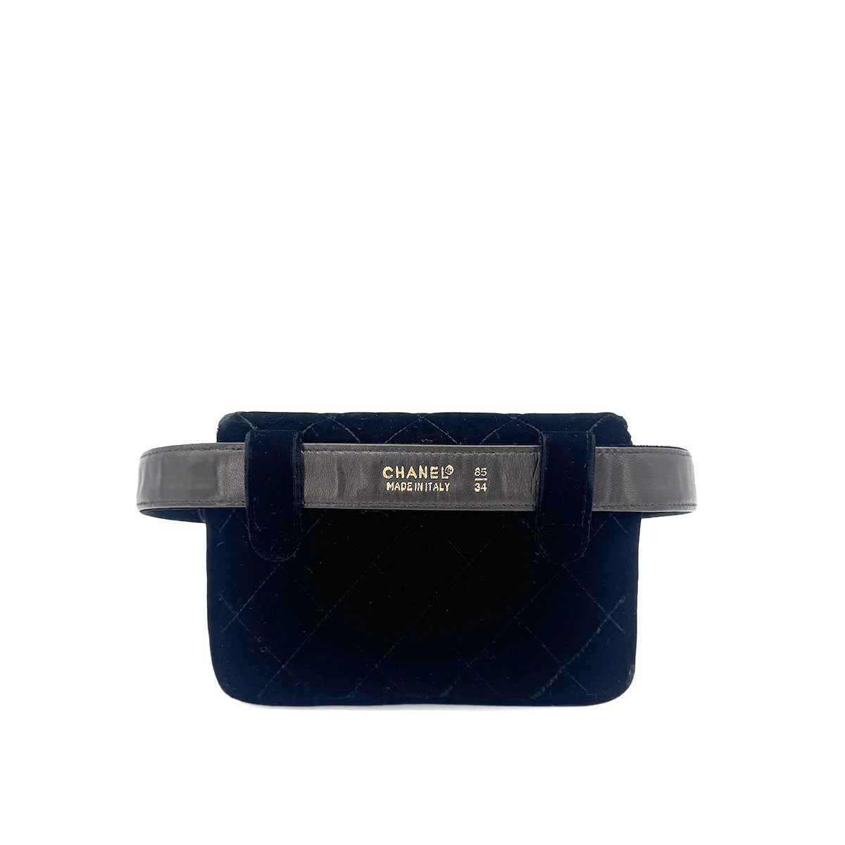 CHANEL VINTAGE COCOMARK VELOUR BELT BAG BLACK 90272955