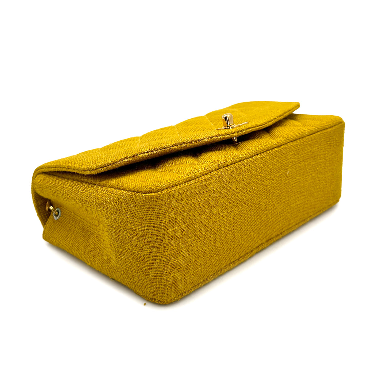 CHANEL VINTAGE DIANA SMALL CHAIN SHOULDER BAG YELLOW CANVAS 90273870