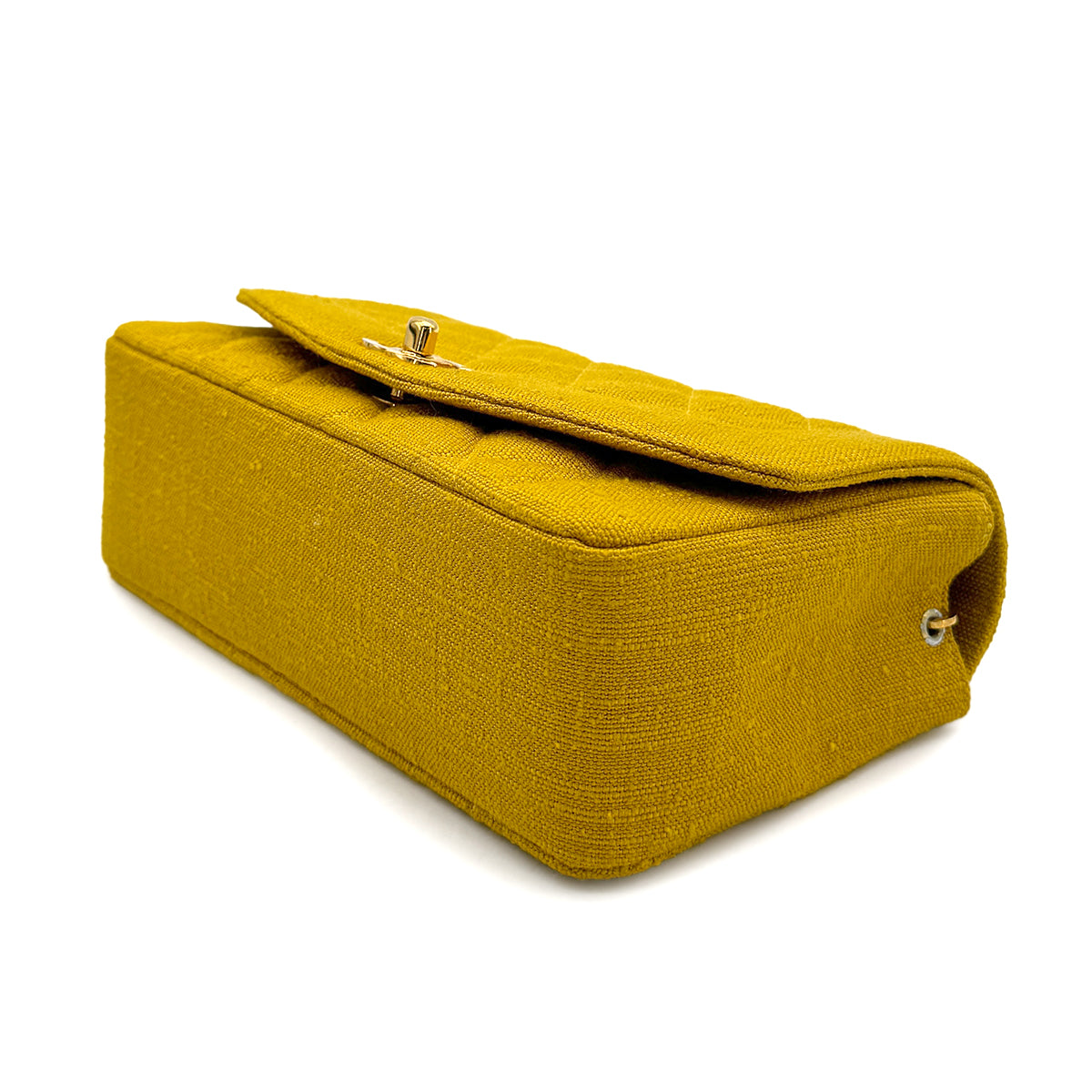 CHANEL VINTAGE DIANA SMALL CHAIN SHOULDER BAG YELLOW CANVAS 90273870