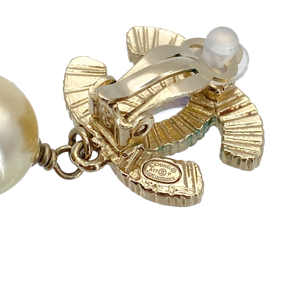 CHANEL EARRINGS COCOMARK FAKEPEARL RAINBOW SWING A17P 90275940