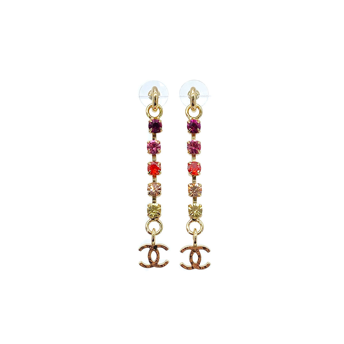 CHANEL EARRINGS COCOMARK GRADIENT COLOR STONE ACCESSORY B24C 90276396