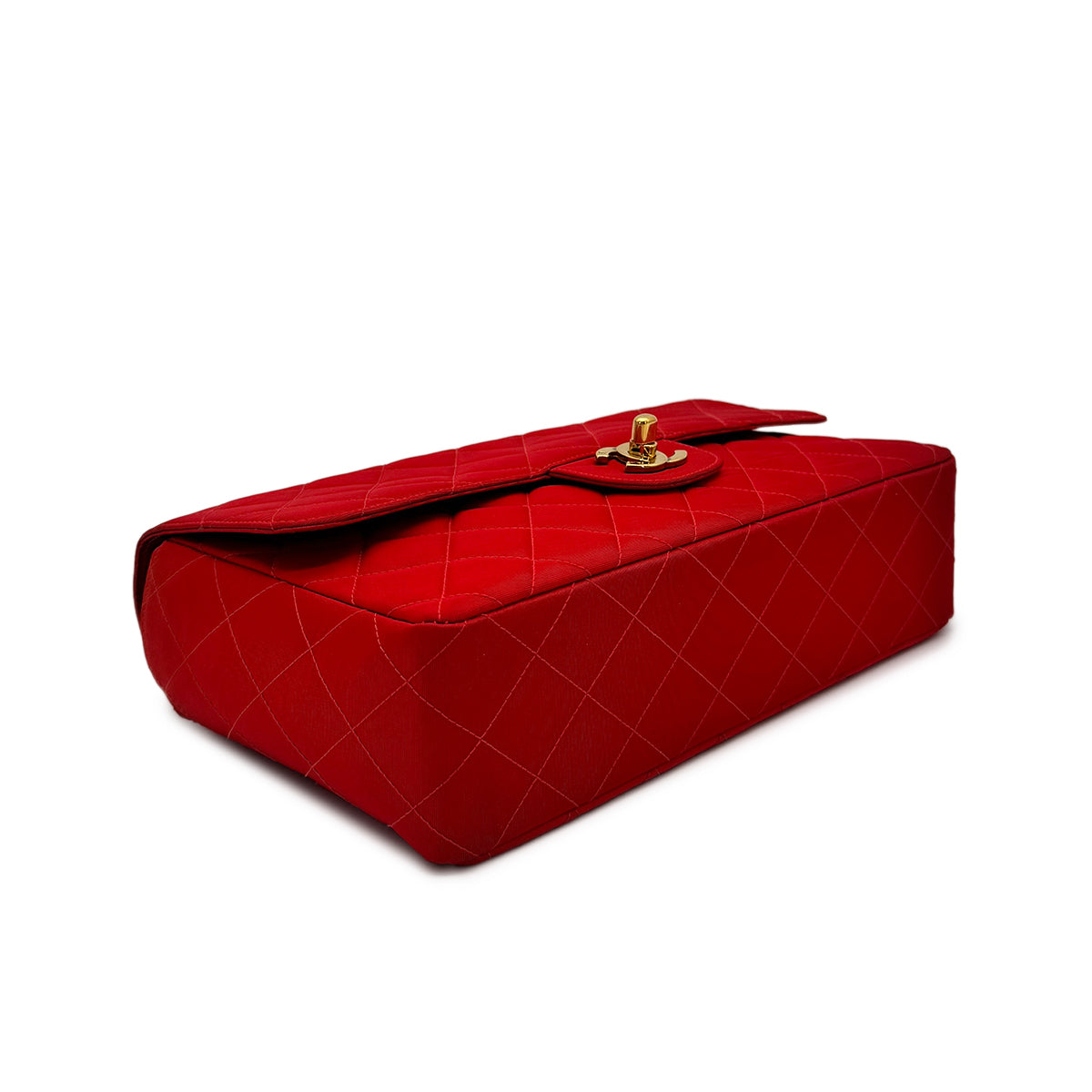 CHANEL VINTAGE MATELASSE CHAIN SHOULDER BAG RED SATIN 90277706