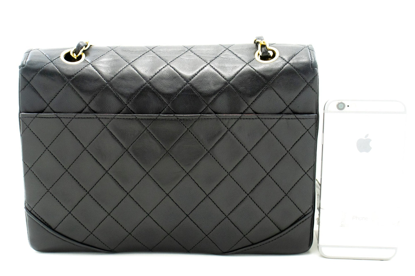 Top Quality Chanel Half Moon Chain Shoulder Bag Crossbody Black Quilted New