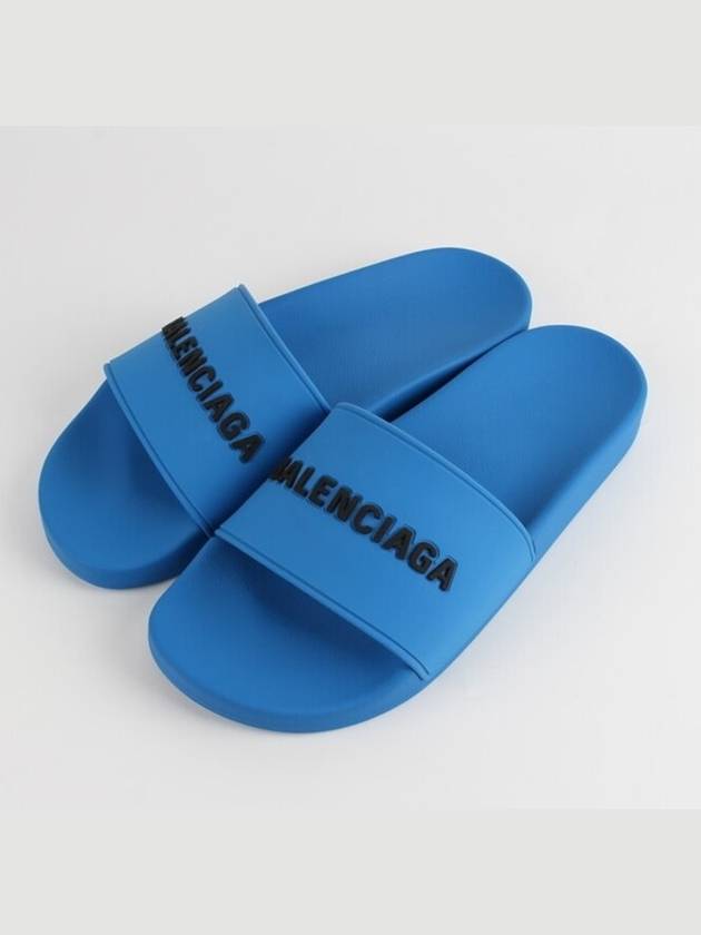Luxury Balenciaga  logo slippers blue 40 250