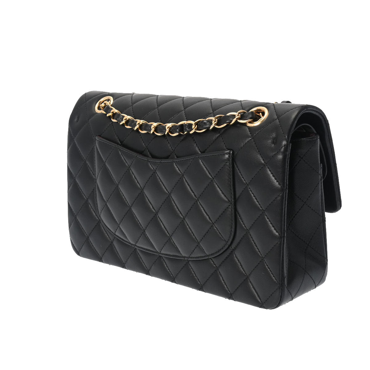 CHANEL Chanel Mattress W Flap Chain Shelter 25cm Black Gold Tools A01112 Lady Ramskin Shelter Bag Un
