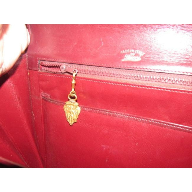 Gucci Vintage Burgundy Leather Kelly Style Satchel!