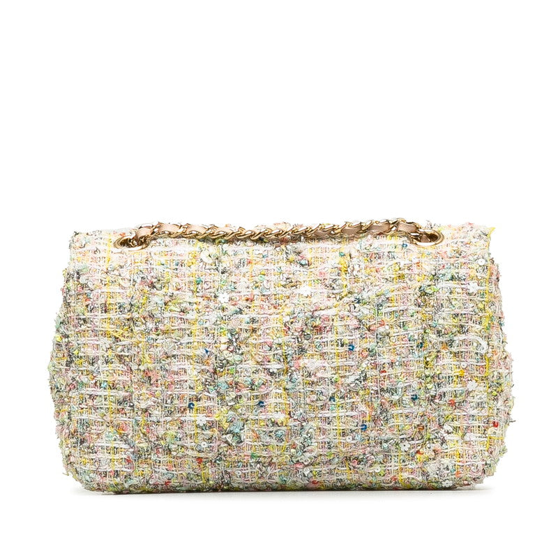 CHANEL 2.55 Flap Chain Shoulder Bag in Tweed Multicolor Insects Pattern