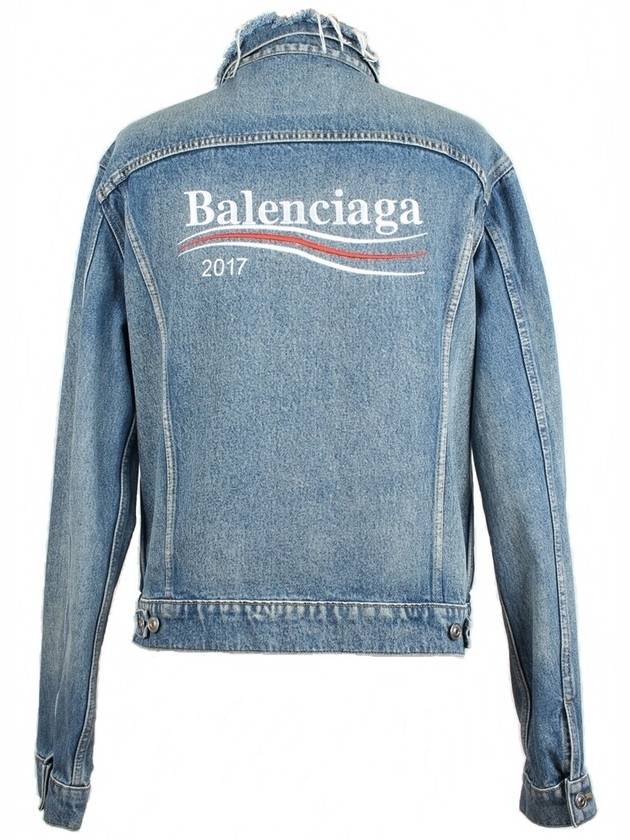 Luxury Balenciaga  wave logo denim jacket 46