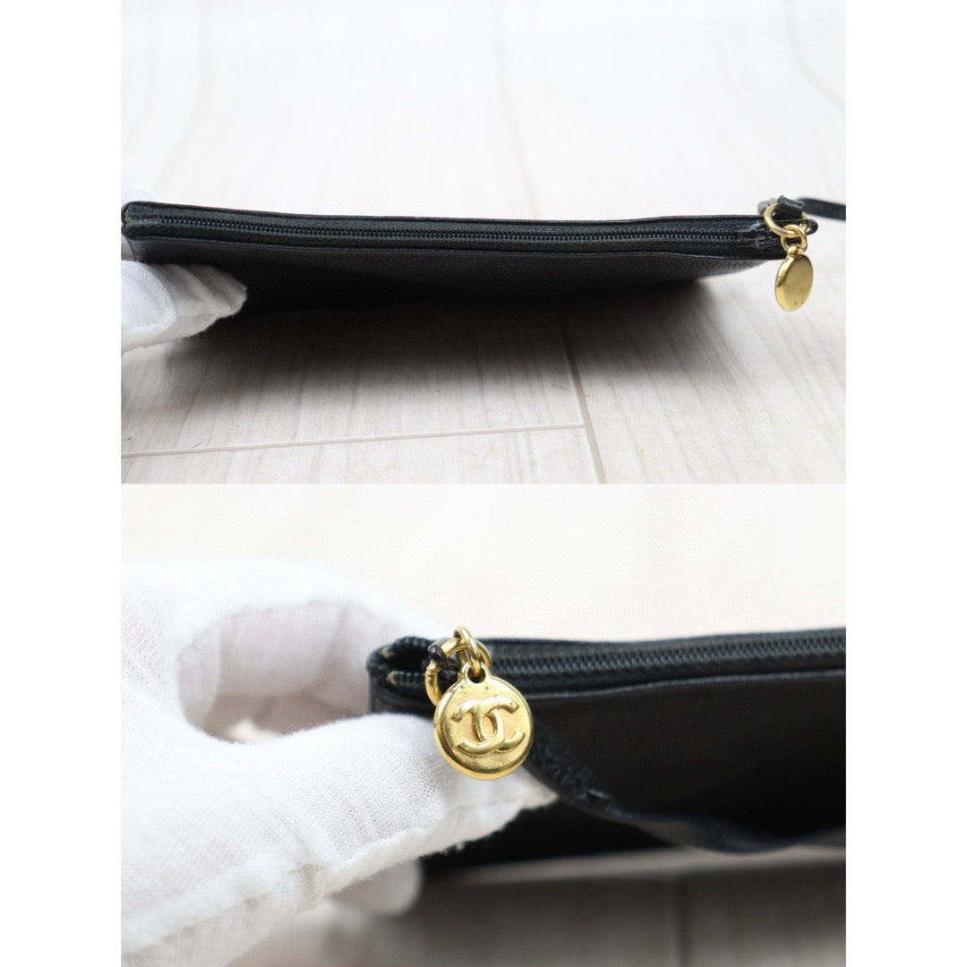 Good ( Rank AB)｜CHANEL  Caviar Skin Leather Calf Backpack  Black Made in 1991-1994Year｜25042802