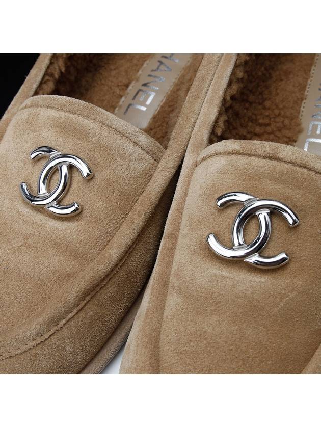 Suede Shearling Loafers 1202hv Chanel