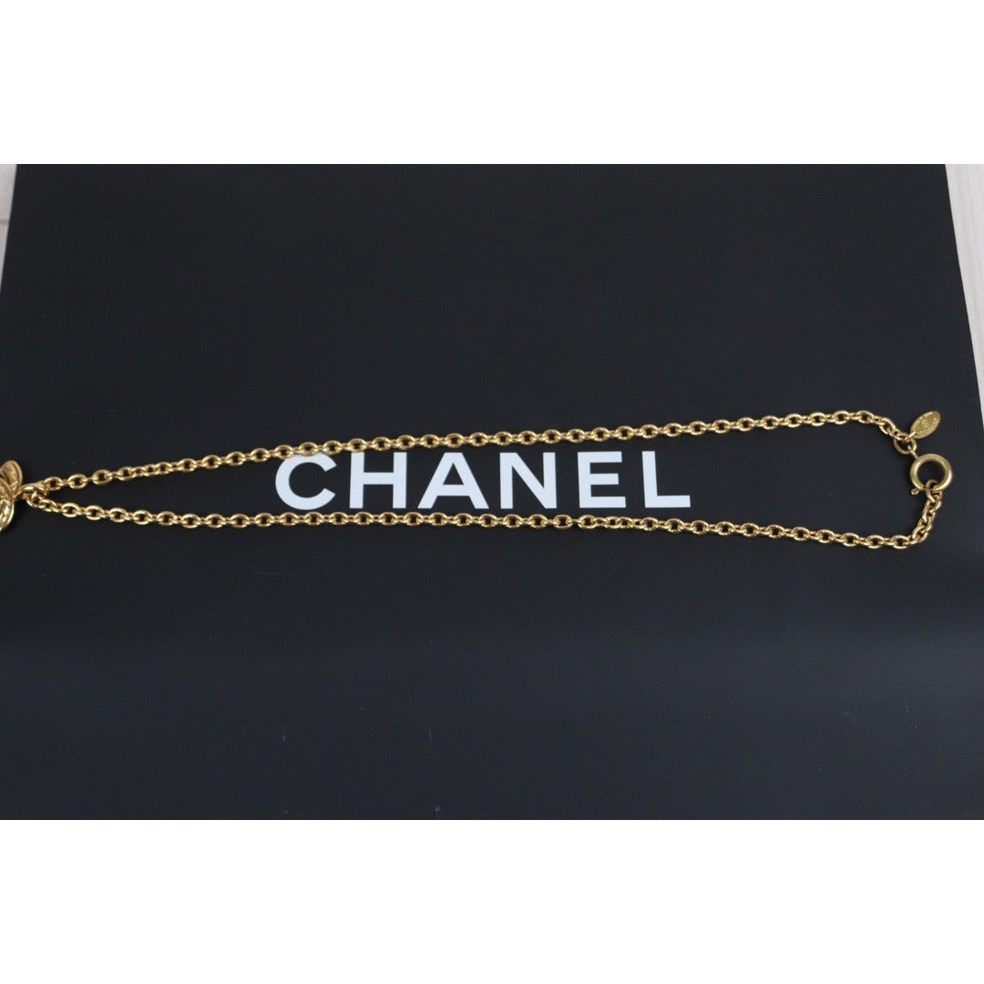 Rank A ｜  Chanel Vintage Coco Mark 18K Gold Plating Necklace ｜23112115