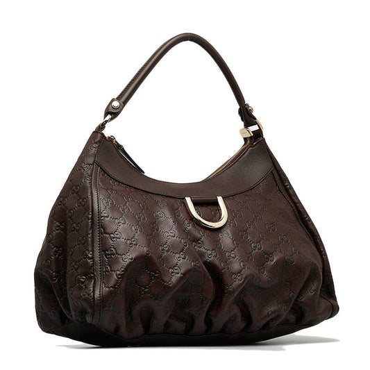 Gucci Abbey GG Shima Handbag 189833 Brown Leather  Gucci