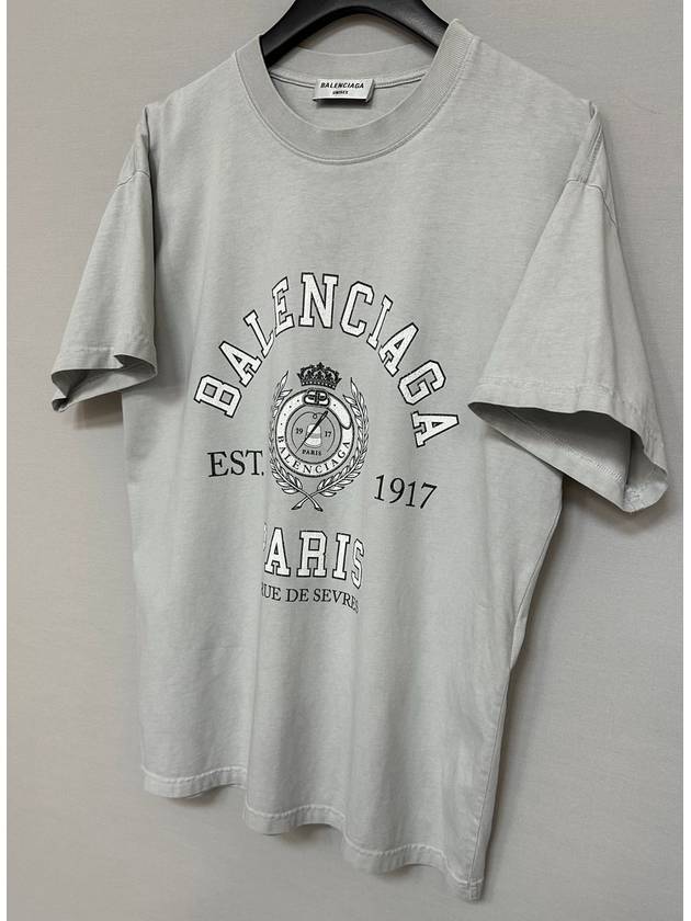Luxury Balenciaga  College 1917 Short Sleeve T Shirt 100