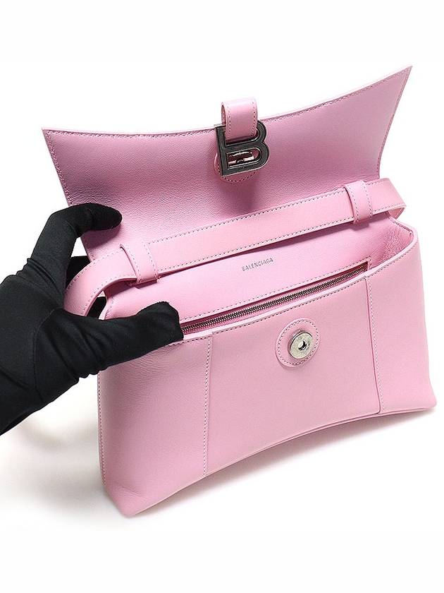 Luxury Balenciaga  671355 Candy Pink Supple Calfskin Hourglass Downtown XS Small Shoulder Bag