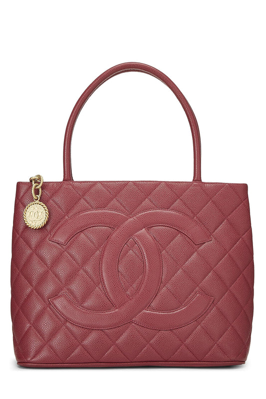 Chanel,  Pink Quilted Caviar Medallion Tote, Pink