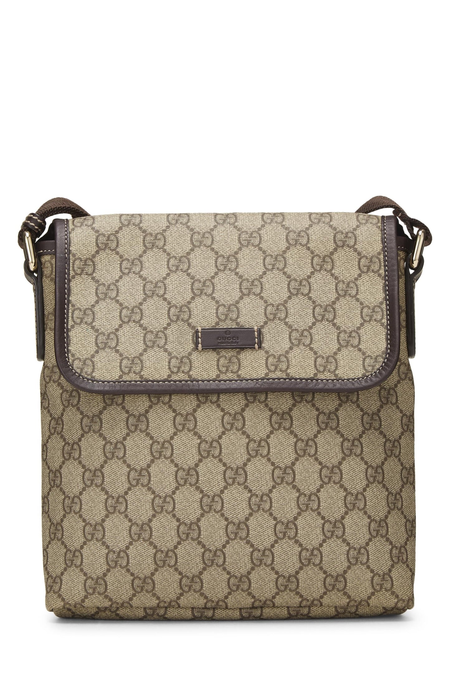 Gucci, Original GG Supreme Canvas Flap Messenger Small, Brown