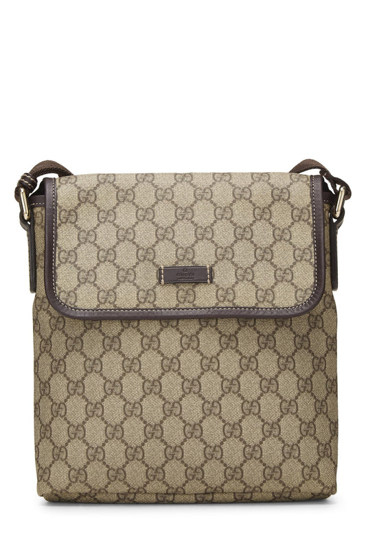 Gucci, Original GG Supreme Canvas Flap Messenger Small, Brown