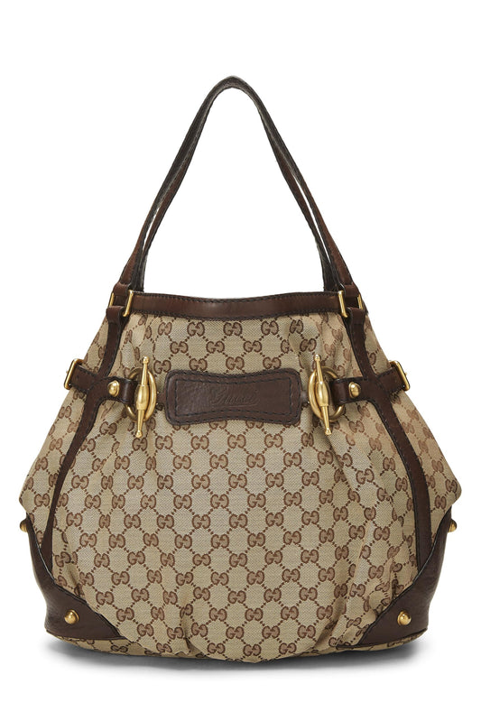 Gucci, Original GG Canvas Jockey Tote Large, Brown