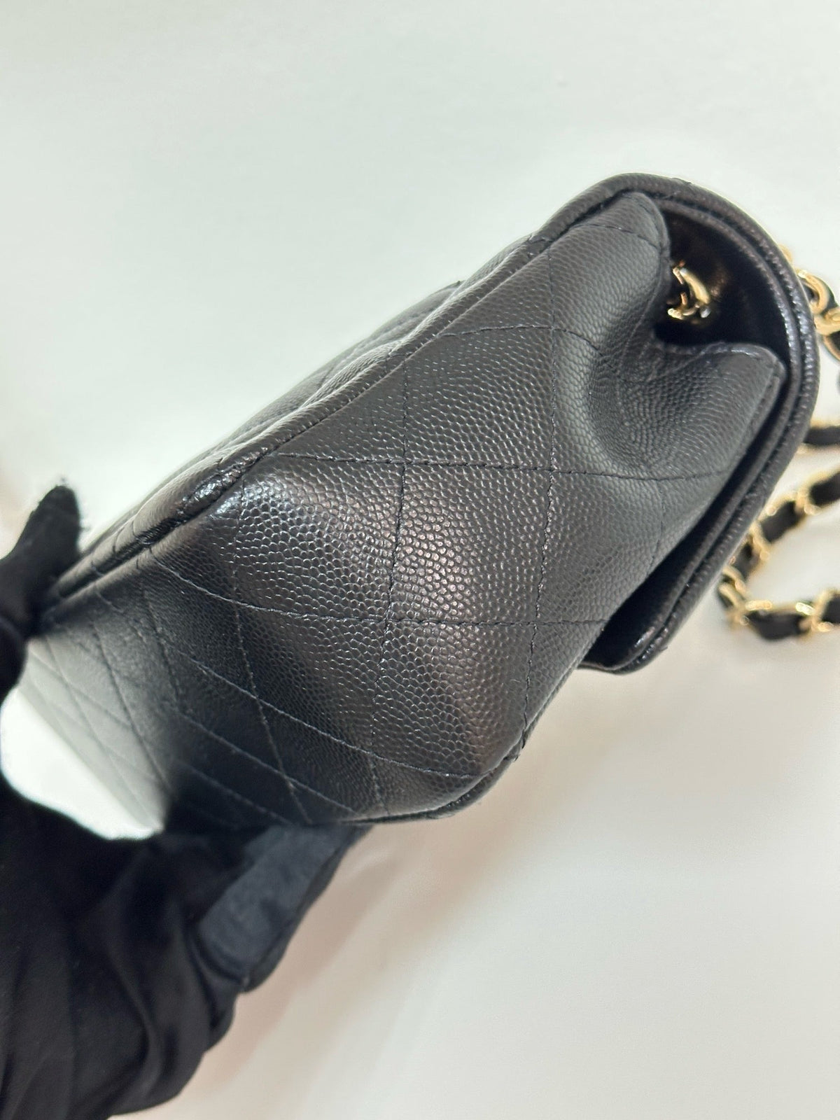 Chanel Mini Rectangular Classic Flap Black Bag 17B GHW 2445 holo card