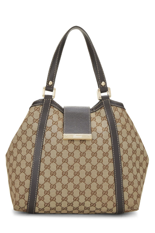 Gucci, Brown Original GG Canvas Shelly Tote, Brown