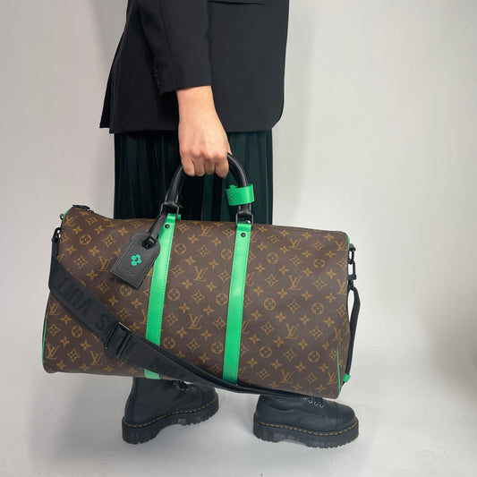 Louis Vuitton Keepall 50 Ltd Edition Tela & Macassar Bandouliere (Rare & Discontinued)