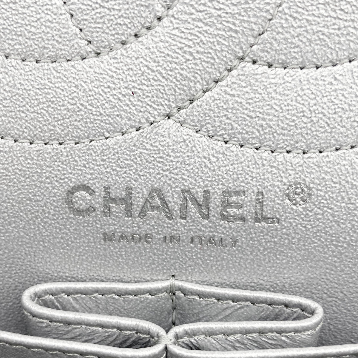 Chanel Silver 2.55 Canvas Reissue Space Charms 227 Flap Bag