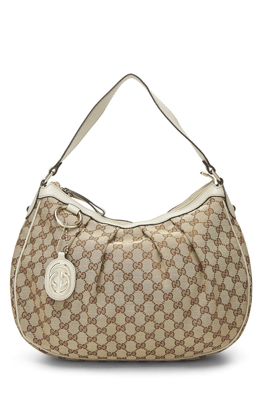 Gucci, Original GG Canvas Sukey Hobo, White