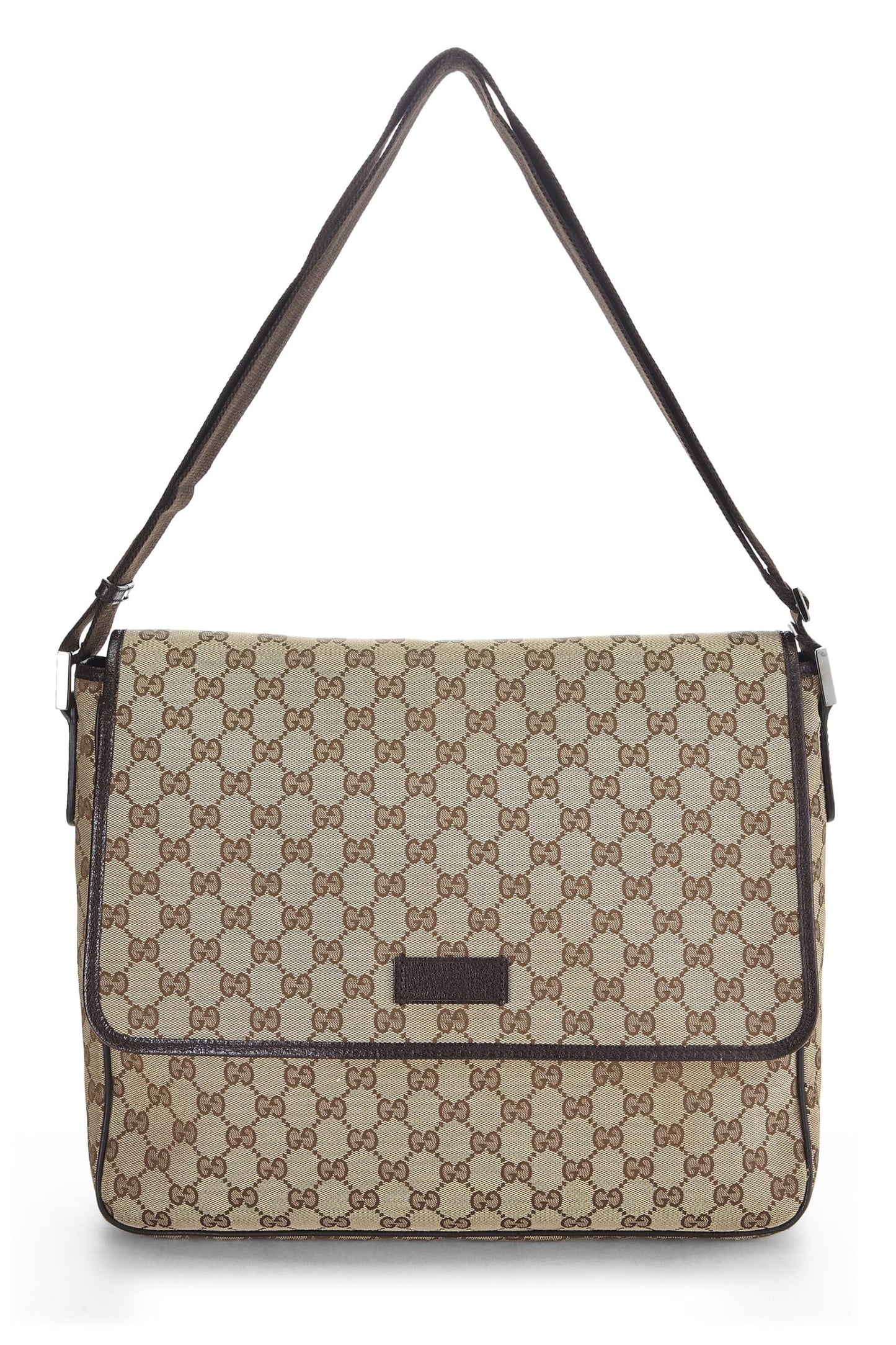 Gucci, Original GG Canvas Buckle Flap Messenger, Brown
