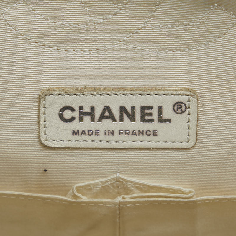 Chanel Matrases Chain Twin Chain houlder Bag White Black Canvas  Chanel