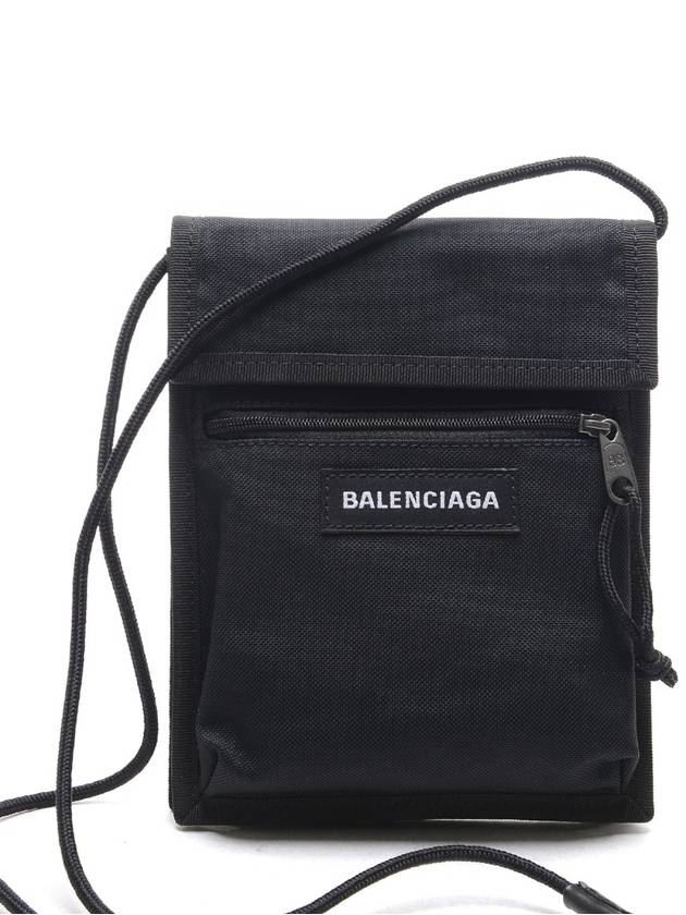 Luxury Balenciaga  Logo Nylon Cross Bag Black