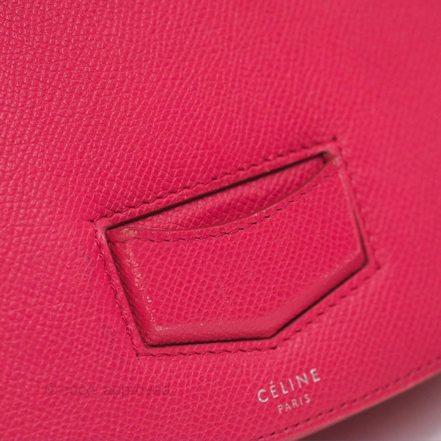 Celine Small Trotteur Crossbody Bag Grained Calfskin Dark Pink