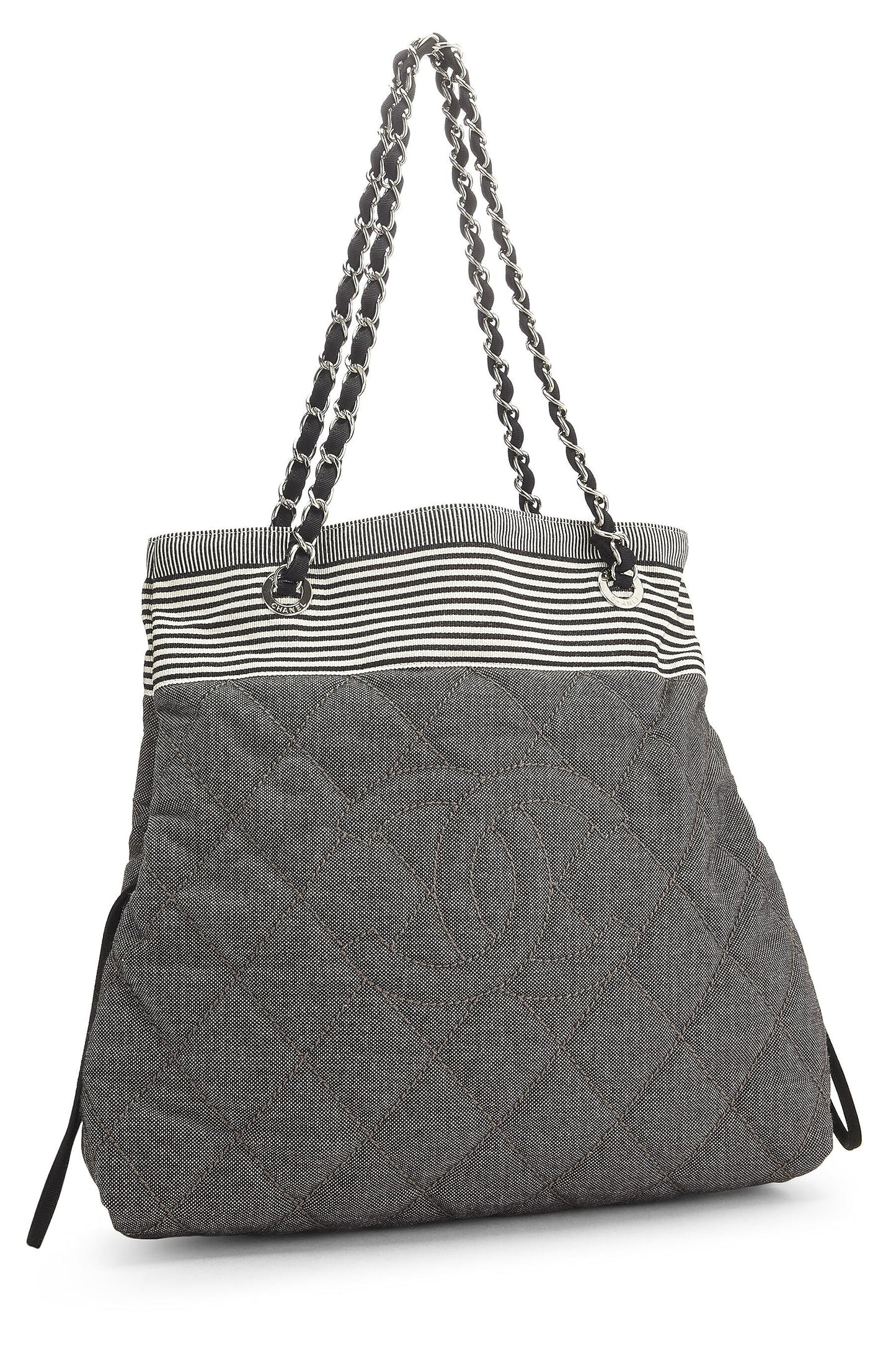 Chanel,  Black Denim 'CC' Bon Bon Tote Medium, Black