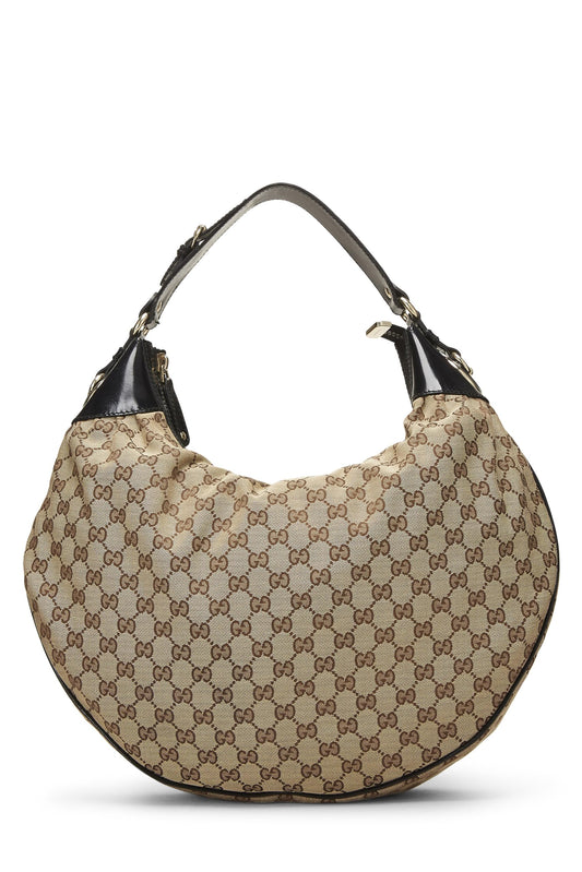 Gucci, Black Original GG Canvas Hobo, Black