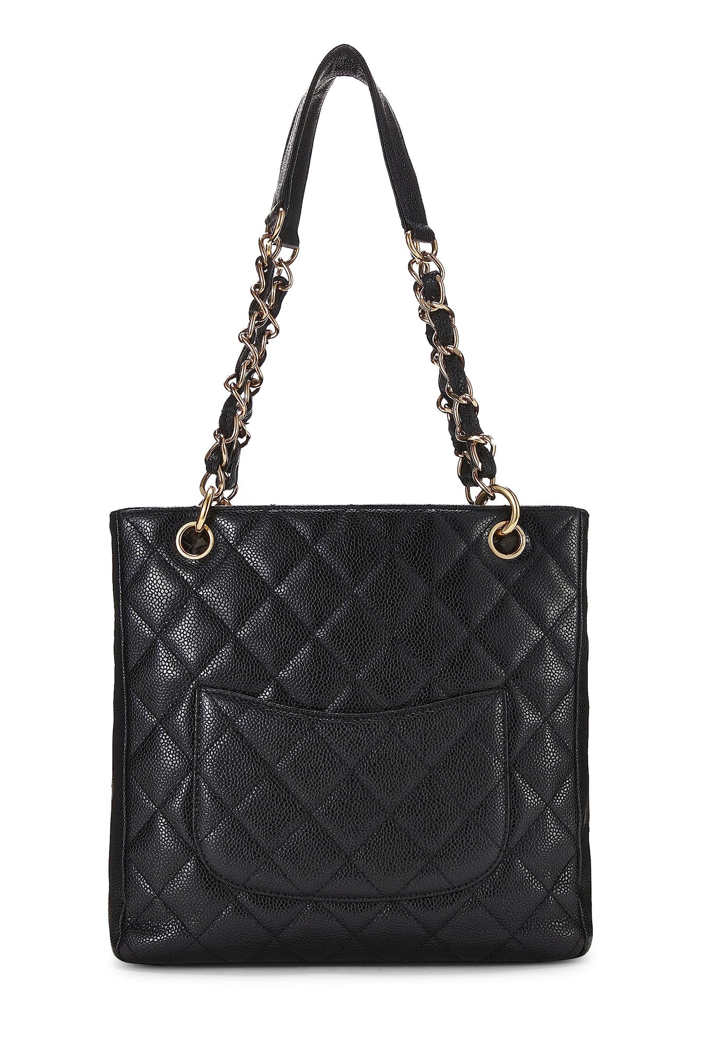 Chanel,  Black Quilted Caviar Petite Shopping Tote (PST), Black